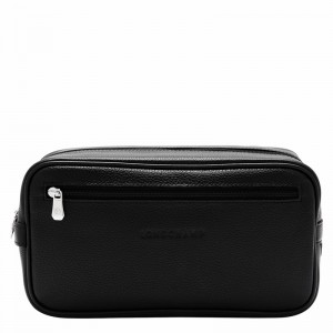 Longchamp Le FOULONNÉ Toiletry case - Leather Black | ESYC82196