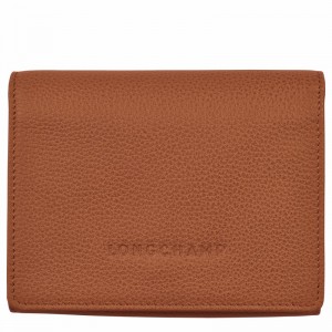 Longchamp Le FOULONNÉ Wallet - Leather Caramel | TGSV98751