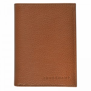 Longchamp Le FOULONNÉ Wallet - Leather Caramel | DUVM79805