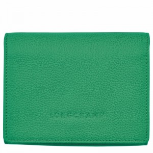 Longchamp Le FOULONNÉ Wallet - Leather Green | EUAV40362