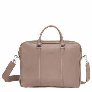 Longchamp Le FOULONNÉ XS Briefcase - Leather Grey | QOJK32086