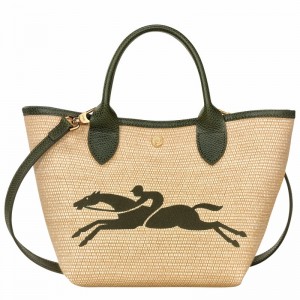 Longchamp Le Panier Pliage S Basket bag - Canvas Khaki | BTDH14698