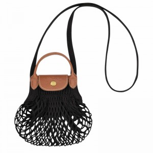 Longchamp Le Pliage Filet XS Mesh bag - Canvas Black | UXFD35920