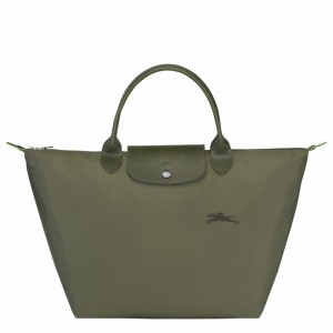 Longchamp Le Pliage Green M Handbag - Recycled canvas Green | MCOU92183