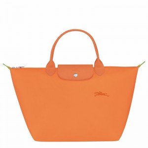 Longchamp Le Pliage Green M Handbag - Recycled canvas Orange | GLQT37961