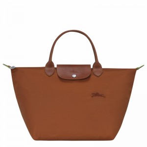 Longchamp Le Pliage Green M Handbag - Recycled canvas Brown | FPQH43102