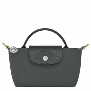 Longchamp Le Pliage Green Pouch with handle - Recycled canvas Deep Grey | JAEU37856