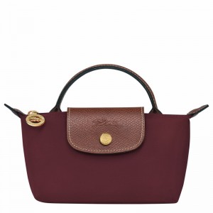 Longchamp Le Pliage Original Pouch with handle - Recycled canvas Burgundy | PNOV37812