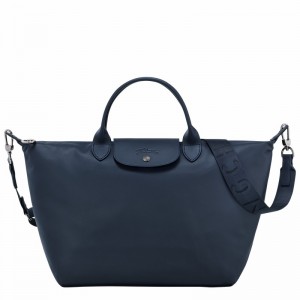 Longchamp Le Pliage Xtra L Handbag - Leather Navy | VLDQ58790