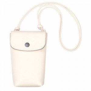 Longchamp Le Pliage Xtra Phone case with leather lace - Leather White | AODL18243