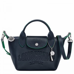 Longchamp Le Pliage Xtra XS Handbag - Leather Navy | MXQU65384