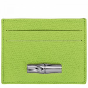 Longchamp Le Roseau Card holder - Leather Green Light | JVSL60715