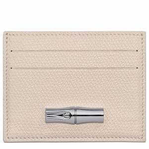 Longchamp Le Roseau Card holder - Leather White | MVDB57430