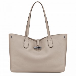 Longchamp Le Roseau Essential L Tote bag - Leather Grey | IDFZ31625