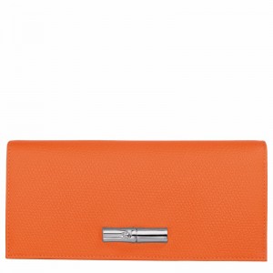 Longchamp Le Roseau Flap wallet - Leather Orange | HUNB14739