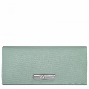 Longchamp Le Roseau Flap wallet - Leather Celadon | FPXB75189