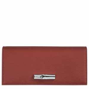 Longchamp Le Roseau Flap wallet - Leather Brown | VODC82541