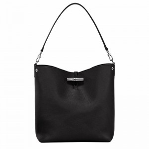 Longchamp Le Roseau M Shoulder bag - Leather Black | UHMN63251