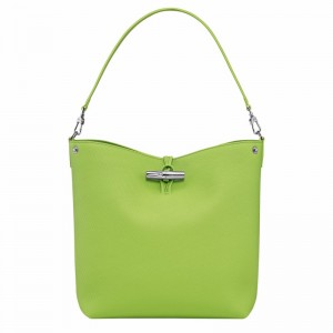 Longchamp Le Roseau M Shoulder bag - Leather Green Light | ESOJ90123