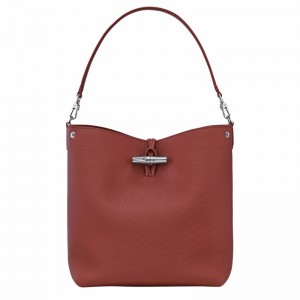 Longchamp Le Roseau M Shoulder bag - Leather Brown | CTWG79021