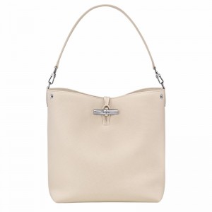 Longchamp Le Roseau M Shoulder bag - Leather White | IRZX79531