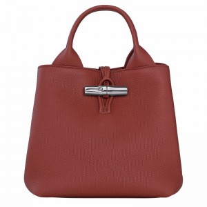 Longchamp Le Roseau S Handbag - Leather Brown | HPDT86035