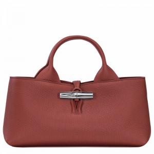 Longchamp Le Roseau S Handbag - Leather Brown | NPXI61950