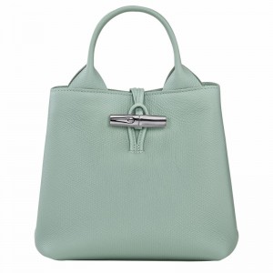 Longchamp Le Roseau S Handbag - Leather Celadon | QDBF96273