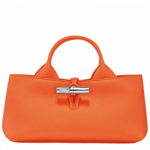 Longchamp Le Roseau S Handbag - Leather Orange | UXJM96438