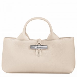 Longchamp Le Roseau S Handbag - Leather White | GQMK36124