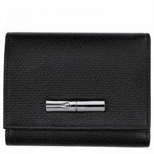 Longchamp Le Roseau Wallet - Leather Black | OAJG70413