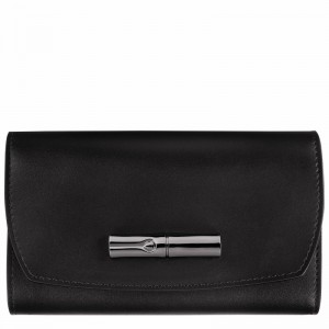 Longchamp Le Roseau Wallet - Leather Black | XHNF13607