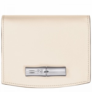 Longchamp Le Roseau Wallet - Leather White | MJDG34582