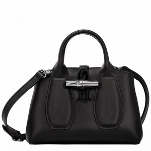 Longchamp Le Roseau XS Handbag - Leather Black | BOWV73409