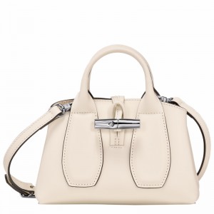 Longchamp Le Roseau XS Handbag - Leather White | KWFC72198