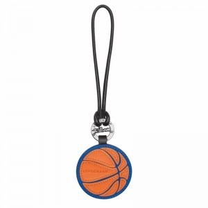 Longchamp Long-Dribble Key ring - Leather Blue / Orange | RQPJ01587