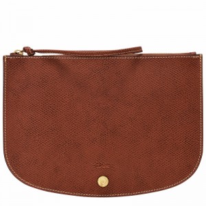 Longchamp ÉPURE Pouch - Leather Brown | UABZ82506