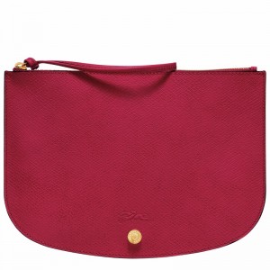 Longchamp ÉPURE Pouch - Leather Fuchsia | JIDK90472