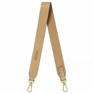 Longchamp Shoulder strap - Leather Khaki | GBEO69537