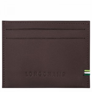 Longchamp sur Seine Card holder - Leather Beige | LOEF43628