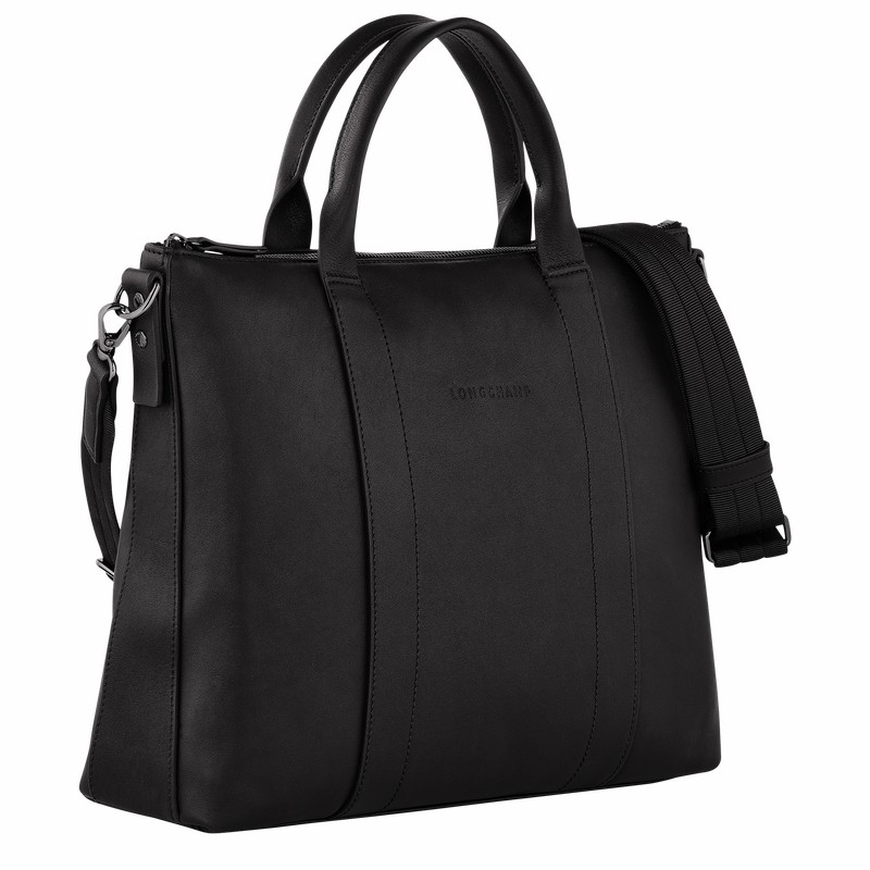 Longchamp 3D Briefcase - Leather Black | WDLN92384