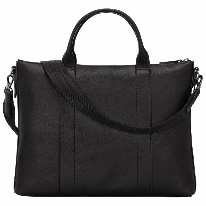 Longchamp 3D Briefcase - Leather Black | WDLN92384