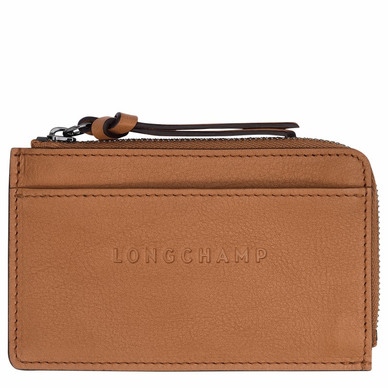 Longchamp 3D Card holder - Leather Beige | SUXB79506