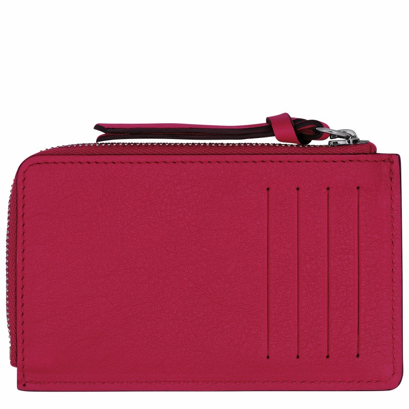 Longchamp 3D Card holder - Leather Fuchsia | LFDP68273