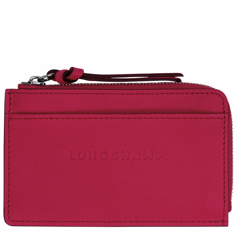 Longchamp 3D Card holder - Leather Fuchsia | XEML03241