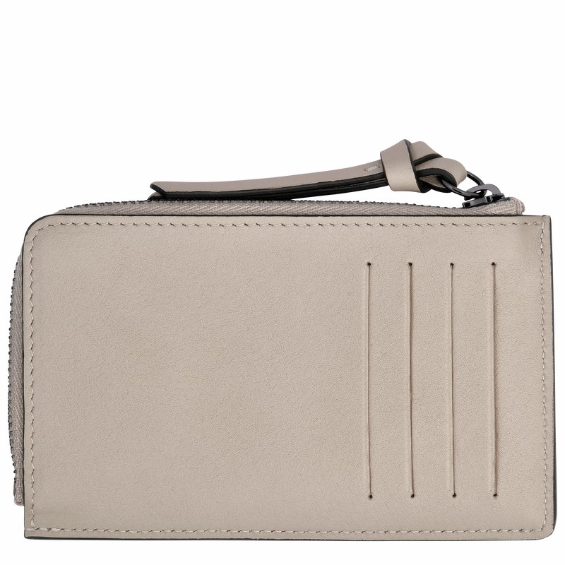 Longchamp 3D Card holder - Leather Grey | CTUX43927