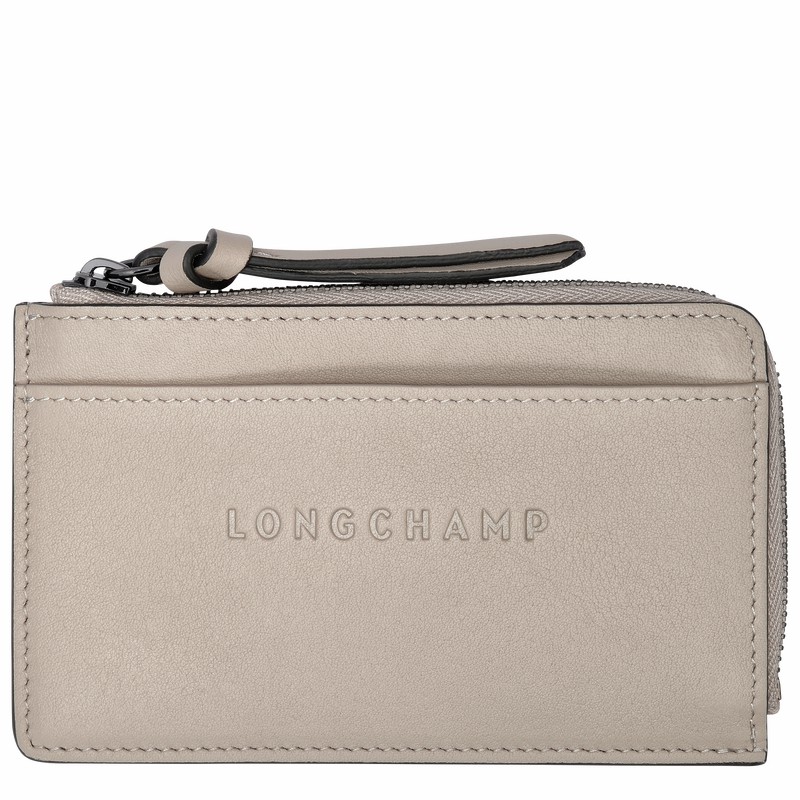 Longchamp 3D Card holder - Leather Grey | CTUX43927