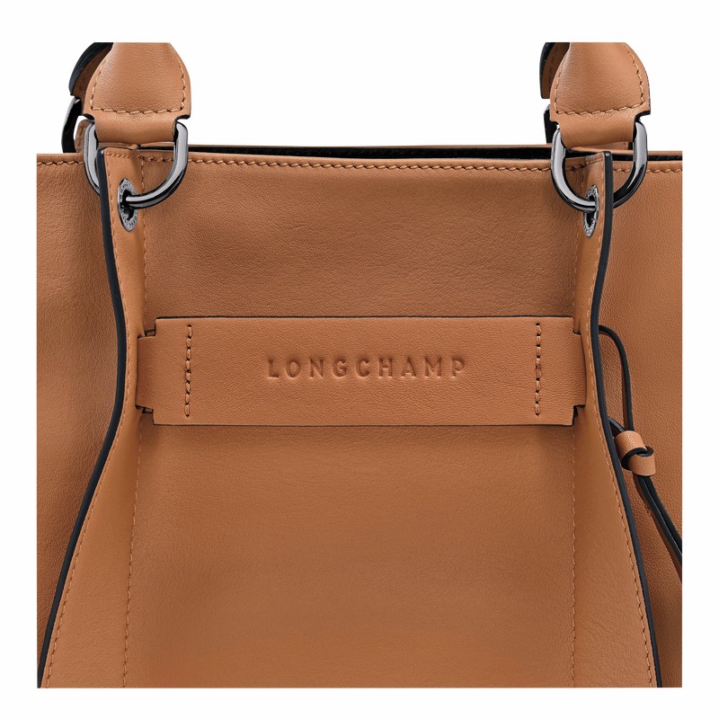 Longchamp 3D L Handbag - Leather Beige | OKDI02371