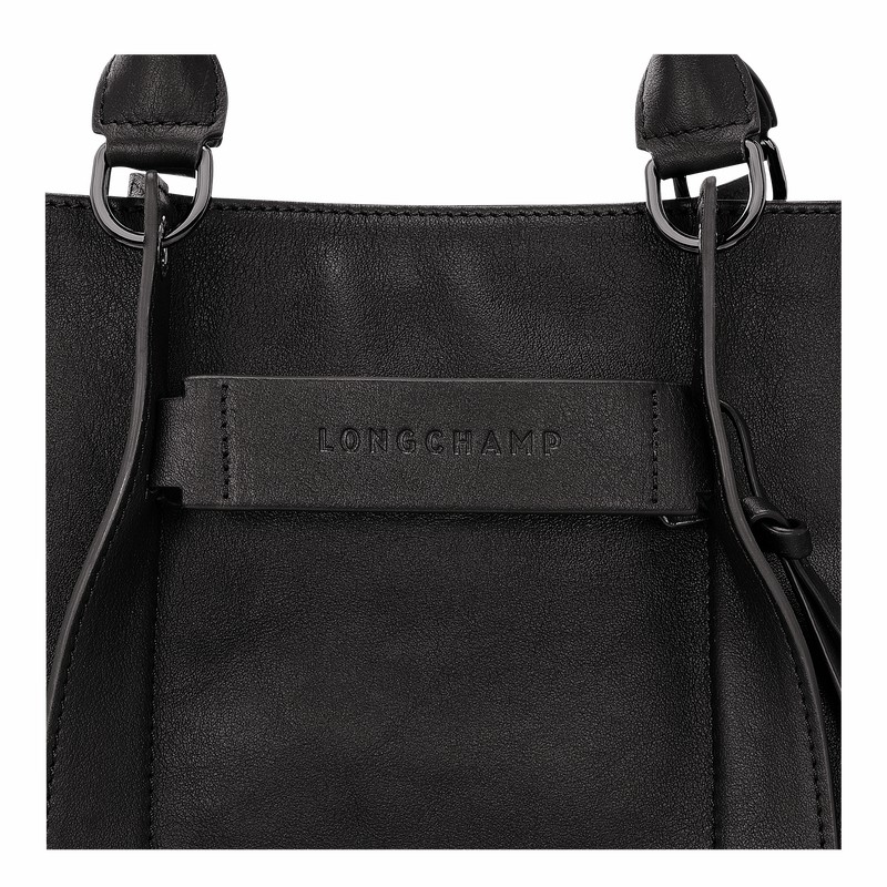 Longchamp 3D L Handbag - Leather Black | JRHU09347