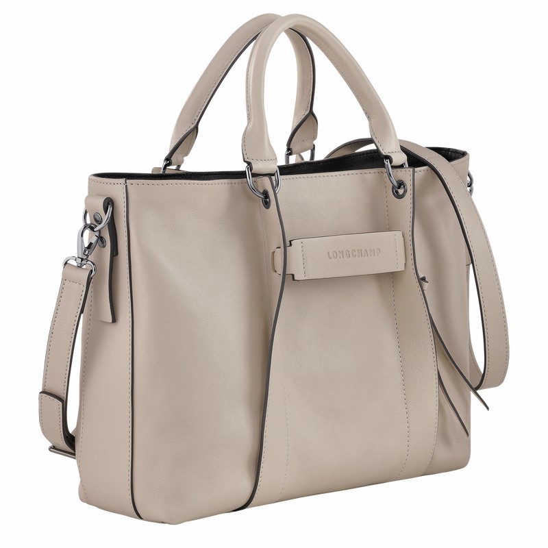 Longchamp 3D L Handbag - Leather Grey | WMAB04567